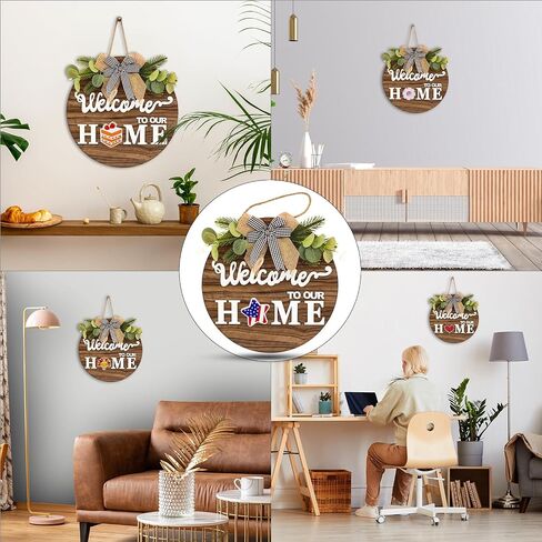 Welcome Wreath Frames front door signs for home decor – 30cm diameter Welcome Sign for Front Door Decor With Magnetic Interchangeable Icons, Suitable for All Seasons and Occasions – Perfect Front door in Saudi Arabia