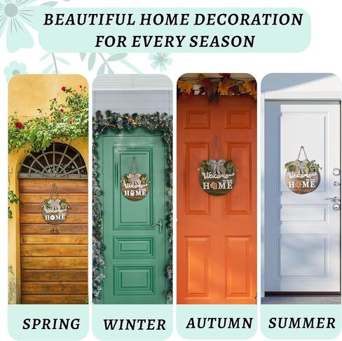 Welcome Wreath Frames front door signs for home decor – 30cm diameter Welcome Sign for Front Door Decor With Magnetic Interchangeable Icons, Suitable for All Seasons and Occasions – Perfect Front door in Saudi Arabia