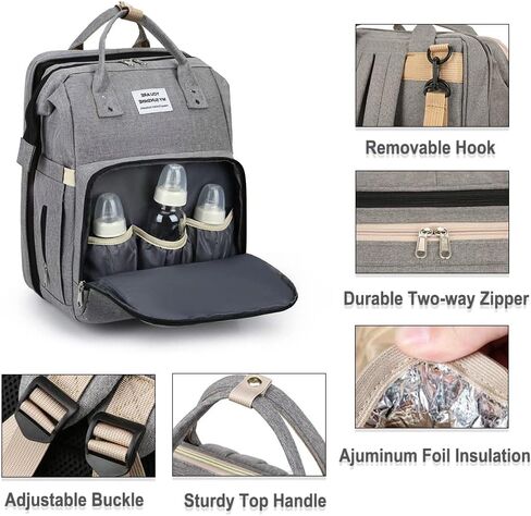 Diaper Bag Backpack Multifunction Baby Bag Waterproof Large Travel Back Pack with Changing Station and USB Charging Port for Moms Dads Baby Registry Search Newborn Baby essential Gifts in Kuwait