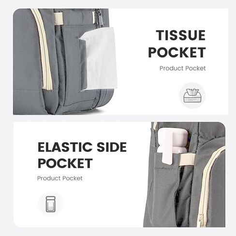 Diaper Bag Backpack Multifunction Baby Bag Waterproof Large Travel Back Pack with Changing Station and USB Charging Port for Moms Dads Baby Registry Search Newborn Baby essential Gifts in Kuwait