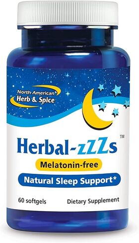 NORTH AMERICAN HERB & SPICE Herbal-zzZs - 60 Softgels - Melatonin Free, Non-Habit Forming - with Ashwagandha & Chamomile - Non-GMO - 60 Servings in Saudi Arabia