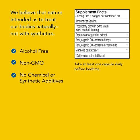 NORTH AMERICAN HERB & SPICE Herbal-zzZs - 60 Softgels - Melatonin Free, Non-Habit Forming - with Ashwagandha & Chamomile - Non-GMO - 60 Servings in Saudi Arabia