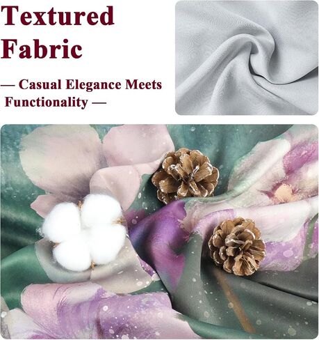 jewement Blackout Ink-wash Scenery Curtains for Bedroom and Living Room,2 Panels Pink Flowers in Clusters Curtains for Room,Tapestry Curtains(Cute Green and Pink) (Pink) in Saudi Arabia