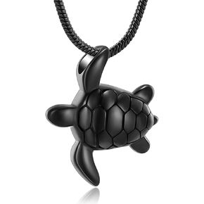 AIWENXI Sea Turtle Cremation Jewelry Urn Necklace for Ashes for Women Men Stainless Steel Memorial Ashes Locket Pendant