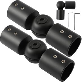 Anndason موصل الكوع المفصلي عالي التحمل، قضيب الستارة، موصل الكوع لقضبان ستائر نافذة الخليج مقاس 3/4 بوصة، لون أسود، (مجموعة من 2) in Kuwait