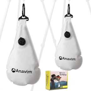 Anavim Water Weight Bag - 8lb & 4lb Portable Water Anchor Bags For Indoor & Outdoor Film Photography - Reduces Camera Tripod Stand Shake - Heavy Duty Hook Clips, Universal Installation - White, 2-Pack in Kuwait