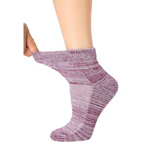 5 أزواج من جوارب Yomandamor النسائية بدون خياطة للكاحل لمرضى السكري، جوارب مبطنة غير مربوطة مع دعم قوس in Kuwait