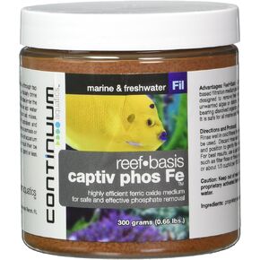 Continuum Aquatics Reef-Basis Captiv Phos Fe - highly efficient ferric oxide filtration media for safe and effective phosphate removal in marine, reef and freshwater aquaria in Kuwait