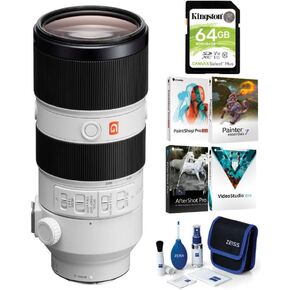 Sony FE 70-200mm f/2.8 GM OSS Lens for Alpha Mirrorless Bundle with Software Suite, Cleaning Kit, and 64GB Memory Card (4 Items) in Kuwait
