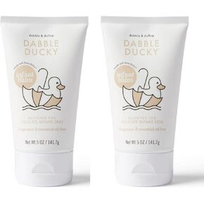 Dabble & Dollop Infant Balm - Natural Lotion for Babies, Fragrance & Essential Oil Free, 100% USA-made, Dye-Free, Tear-Free, Vegan