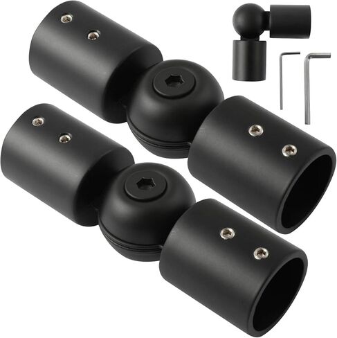 Anndason موصل الكوع المفصلي عالي التحمل، قضيب الستارة، موصل الكوع لقضبان ستائر نافذة الخليج مقاس 3/4 بوصة، لون أسود، (مجموعة من 2) in Kuwait