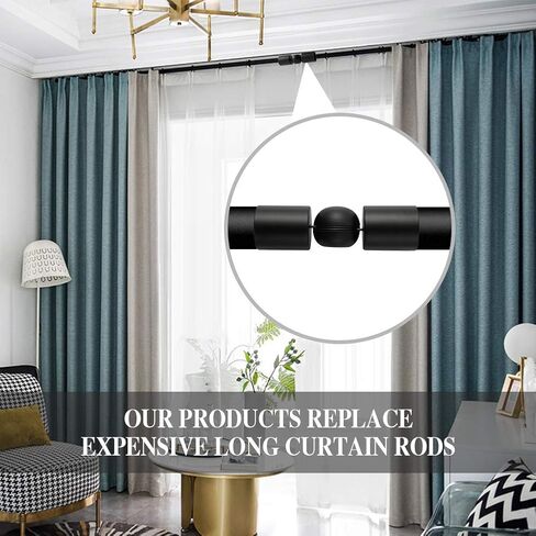 Anndason موصل الكوع المفصلي عالي التحمل، قضيب الستارة، موصل الكوع لقضبان ستائر نافذة الخليج مقاس 3/4 بوصة، لون أسود، (مجموعة من 2) in Kuwait