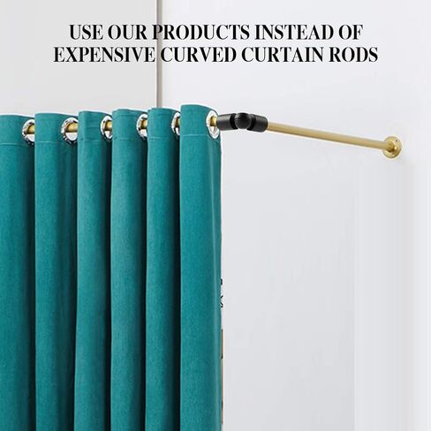 Anndason موصل الكوع المفصلي عالي التحمل، قضيب الستارة، موصل الكوع لقضبان ستائر نافذة الخليج مقاس 3/4 بوصة، لون أسود، (مجموعة من 2) in Kuwait