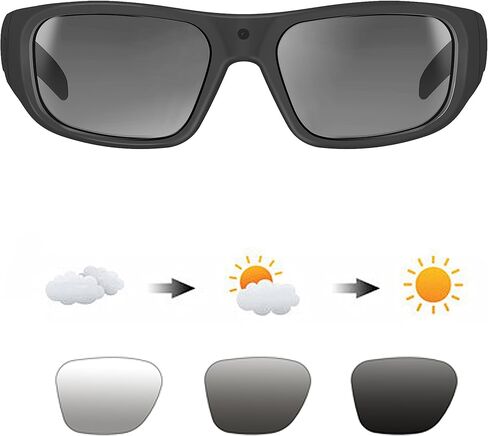 نظارات كاميرا OhO sunshine 64G، دقة 24M H.265 1080P نظارات ذكية مع عدسة نظارات شمسية UV400 للرياضة الخارجية in Kuwait