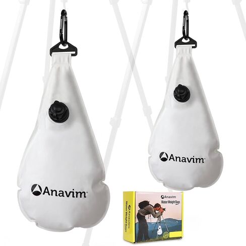Anavim Water Weight Bag - 8lb & 4lb Portable Water Anchor Bags For Indoor & Outdoor Film Photography - Reduces Camera Tripod Stand Shake - Heavy Duty Hook Clips, Universal Installation - White, 2-Pack in Kuwait
