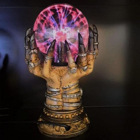 Halloween Glowing Crystal Ball, Deluxe Celestial Crystal Ball in The Witch Hand, Glass Plasma Ball Electrostatic Magical Flashing Ball Halloween Decoration Apply to Home Office in Saudi Arabia