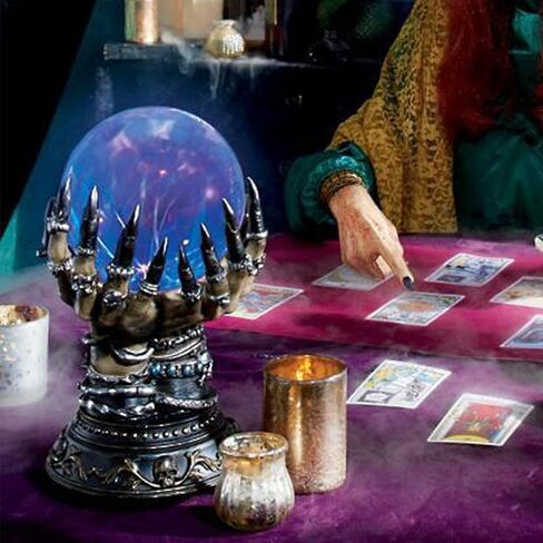 Halloween Glowing Crystal Ball, Deluxe Celestial Crystal Ball in The Witch Hand, Glass Plasma Ball Electrostatic Magical Flashing Ball Halloween Decoration Apply to Home Office in Saudi Arabia