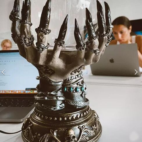 Halloween Glowing Crystal Ball, Deluxe Celestial Crystal Ball in The Witch Hand, Glass Plasma Ball Electrostatic Magical Flashing Ball Halloween Decoration Apply to Home Office in Saudi Arabia