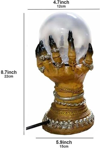 Halloween Glowing Crystal Ball, Deluxe Celestial Crystal Ball in The Witch Hand, Glass Plasma Ball Electrostatic Magical Flashing Ball Halloween Decoration Apply to Home Office in Saudi Arabia