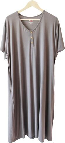 فستان نوم نسائي من Undercover Mama، بأكمام قصيرة وطول كامل، ثوب نوم ناعم in Kuwait