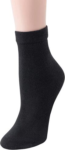 5 أزواج من جوارب Yomandamor للكاحل غير المربوطة لمرضى السكري للنساء جورب أسود Coolmax بدون خياطة مقاس 9-11 in Kuwait