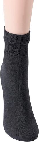 5 أزواج من جوارب Yomandamor للكاحل غير المربوطة لمرضى السكري للنساء جورب أسود Coolmax بدون خياطة مقاس 9-11 in Kuwait