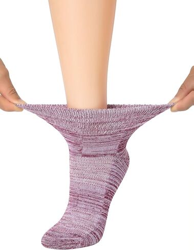 5 أزواج من جوارب Yomandamor النسائية بدون خياطة للكاحل لمرضى السكري، جوارب مبطنة غير مربوطة مع دعم قوس in Kuwait