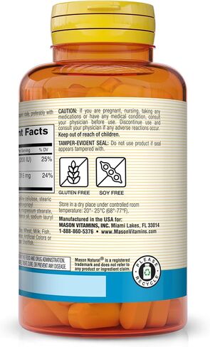 Mason Natural Calcium Citrate Plus Vitamin D3 - Strengthens Muscle Function, for Bone and Overall Health, 60 Caplets (Pack of 3) in Saudi Arabia