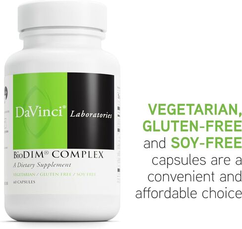 مجمع DAVINCI Labs BioDIM - مكمل دعم الهرمونات مع فيتامين D3 وDIM ومستخلص الشاي الأخضر وفيتامين E والكالسيوم وHMRlignan وTrans-Resveratrol* - 60 كبسولة (30 كبسولة) in Saudi Arabia