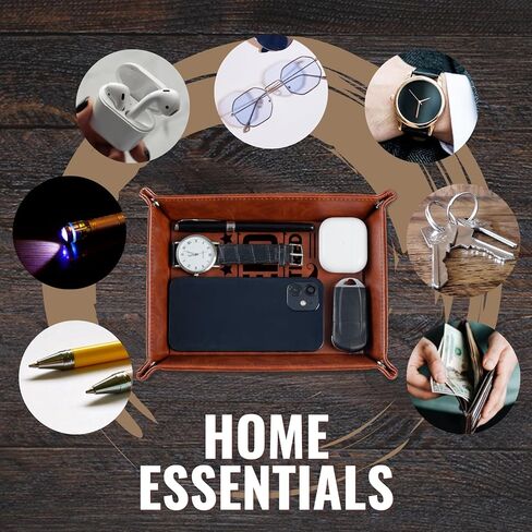 INNObeta Retirement Gifts for Men, Valet Tray, Desktop Storage Organizer PU Leather Bedside Tray Key Coin Holder for Papa, Perfect for Birthday, Christmas Father's Day - This Legend Has Retired in Kuwait