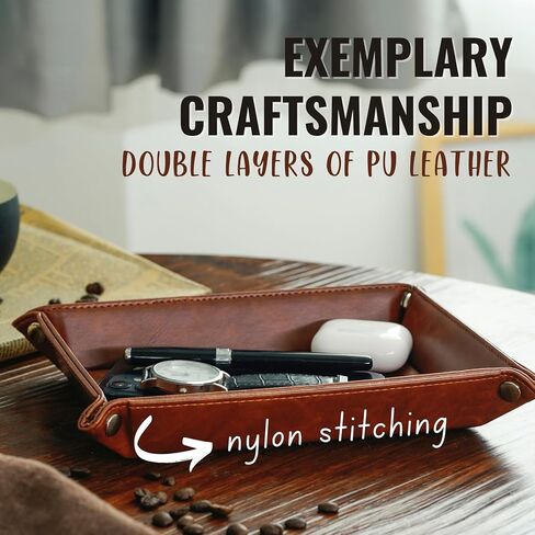 INNObeta Retirement Gifts for Men, Valet Tray, Desktop Storage Organizer PU Leather Bedside Tray Key Coin Holder for Papa, Perfect for Birthday, Christmas Father's Day - This Legend Has Retired in Kuwait