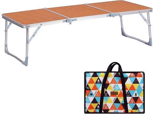 اي او لي جي طاولة تخييم قابلة للطي، طاولة نزهة محمولة قابلة للطي خفيفة الوزن في الهواء الطلق، طاولة شاطئ 3 طيات بمقبض للحمل للحفلات والنزهات والشاطئ والتخييم والمنزل والمكتب والطبخ والشاطئ in Kuwait