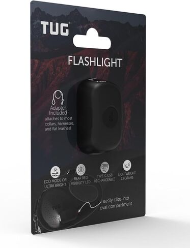 TUG Dog Light - مصباح يدوي للمشي يتصل بمقاود الكلاب والياقات والأحزمة | مصباح LED قابل لإعادة الشحن ومشرق للمشي ليلاً in Kuwait