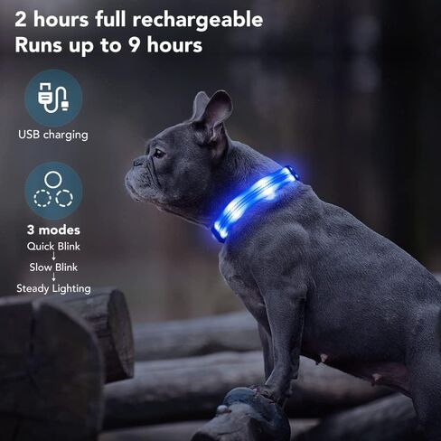 PZRLit أطواق الكلاب المضيئة للكلاب الصغيرة والمتوسطة والكبيرة، طوق كلب LED قابل للتعديل، طوق متوهج ناعم قابل لإعادة الشحن للمشي ليلاً للكلاب والقطط، وردي in Kuwait