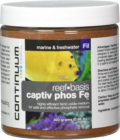 Continuum Aquatics Reef-Basis Captiv Phos Fe - highly efficient ferric oxide filtration media for safe and effective phosphate removal in marine, reef and freshwater aquaria in Saudi Arabia