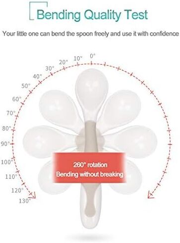 ملاعق أدوات الأطفال من كيو شير مع حقيبة آمنة للسفر، ملعقة تدريب على تغذية الأطفال الصغار مع سهولة الإمساك ووظيفة قابلة للانحناء، ملاعق تعليمية مثالية للتغذية الذاتية... in Kuwait