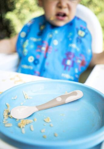 ملاعق أدوات الأطفال من كيو شير مع حقيبة آمنة للسفر، ملعقة تدريب على تغذية الأطفال الصغار مع سهولة الإمساك ووظيفة قابلة للانحناء، ملاعق تعليمية مثالية للتغذية الذاتية... in Kuwait