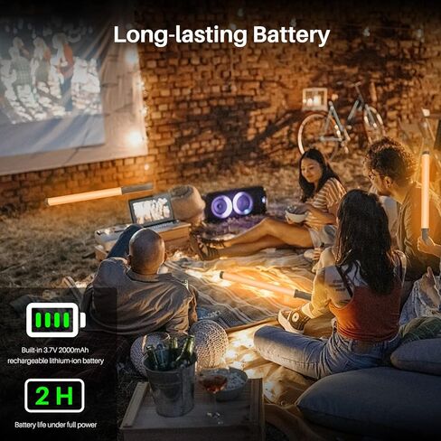 عصا ضوء ليد شارك المحمولة ، 360 درجة عصا ضوء التصوير الفوتوغرافي 9 ألوان لإضاءة فيديو التصوير الفوتوغرافي ، تيك توك ، بورتريت ، مع بطارية ليثيوم مدمجة 3.7/2000 مللي أمبير في الساعة قابلة لإعادة الشحن in Kuwait