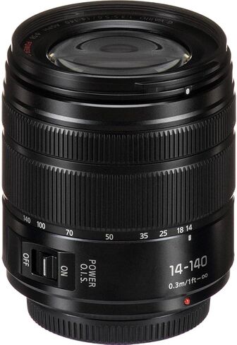 عدسة تكبير تليفوتوغرافي مقاس 14-140 مم من باناسونيك لوميكس جي فاريو مع F3.5-5.6 II ASPH، وحامل Micro Four Thirds بدون مرآة وقوة O.I.S. - H-FSA14140 (متجدد) in Kuwait