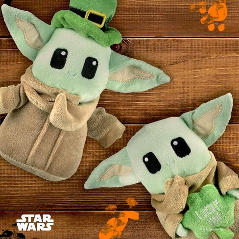 Star Wars St Patty's 6" Grogu Leprechaun Squeaker Pet Toy | St. Patrick’s Day Toy Themed Grogu Baby Yoda The Child | Large Grogu Dog Squeaker Toy for Dogs, Baby Yoda Dog Toy in Saudi Arabia