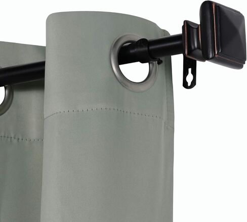 الفيروز 2 حزمة قضبان ستارة النافذة لنظام التشغيل Windows 28 إلى 48 بوصة ديكور قابل للتعديل 3/4 بوصة قطر نافذة واحدة قضبان الستارة مجموعتين، تيجان كلاسيكية مربعة غربية، نيكل in Kuwait