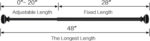 الفيروز 2 حزمة قضبان ستارة النافذة لنظام التشغيل Windows 28 إلى 48 بوصة ديكور قابل للتعديل 3/4 بوصة قطر نافذة واحدة قضبان الستارة مجموعتين، تيجان كلاسيكية مربعة غربية، نيكل in Kuwait