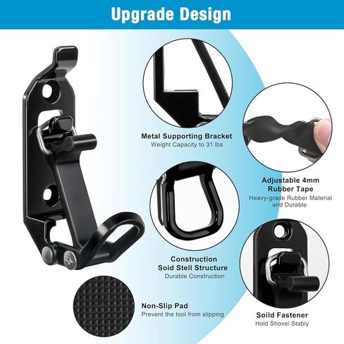4 قطع من حامل المجرفة لرف السقف، مجموعة تثبيت بمشبك مطاطي معدني، دعامات تثبيت على الحائط، حامل فأس سريع الفك، ملحقات السيارة لرف السقف والقوارب والمعدات العسكرية والفأس in Kuwait