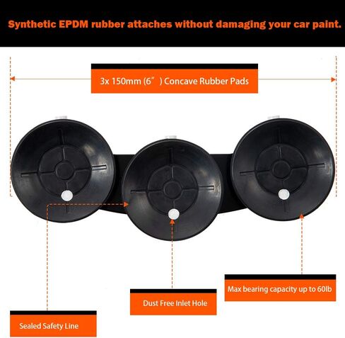 IMT حامل الدراجة لسقف السيارة، كوب شفاط المكنسة الكهربائية حامل دراجة رف سقف سبائك الألومنيوم مع 5 محولات لمعظم الدراجات in Kuwait