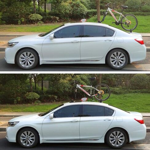 IMT حامل الدراجة لسقف السيارة، كوب شفاط المكنسة الكهربائية حامل دراجة رف سقف سبائك الألومنيوم مع 5 محولات لمعظم الدراجات in Kuwait