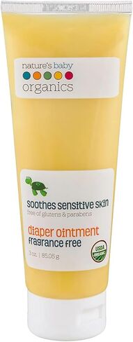 Nature's Baby Organics Diaper Cream, Diaper Rash Cream Soothes Sensitive Skin, 95% Organic Diaper Ointment in Kuwait