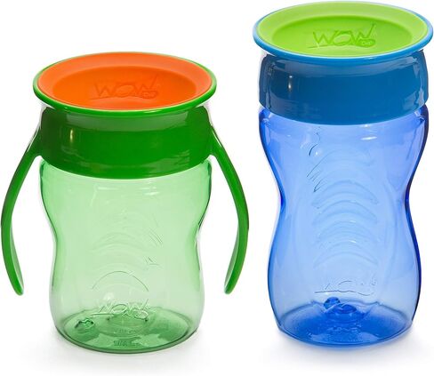 Wow Cup Stages Kids and Baby 360 Sippy Cup, Blue/Green, 10 oz/7 oz, 2 Pack in Saudi Arabia