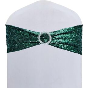 SheYang High Elastic Sequin Chair Sashes Bling Bling Chair Sashes with Buckle Soft Strecth Sequin Material Shining Sequin Chair Bows for Party Decoration Home (Light Blue, 25) in Kuwait