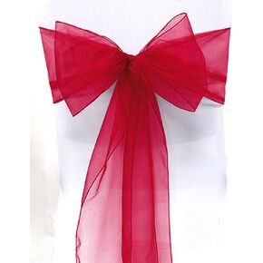 STANLE TRANDS Pack of 10 Organza Chair Sashes Bow for Decorative of Wedding Party Birthday Venue Reception for All Events Decoration - (Gold, 10), 6 X 108 Inch (16 X 275 CM)