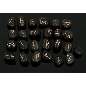Natural Crystal Tourmaline Rune Stones Tumbled Engraved Lettering Crystal Set for Wicca Crystals Reiki Healing Chakra in Saudi Arabia